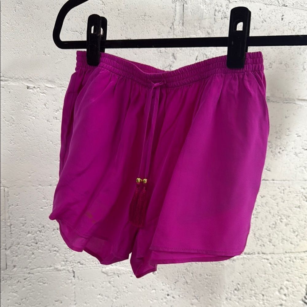 NEW Pink Purple  Women's Shorts - Drawstring Tassel - LUNA, Back Pocket - Small
